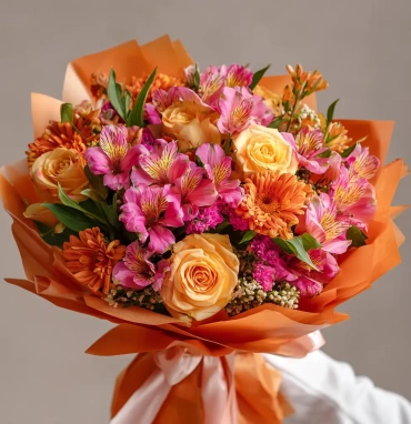 Букет с альстромериями «Праздник цвета»
