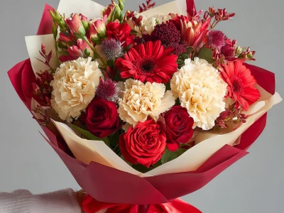 Букет с гвоздиками «Теплые объятия»