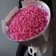 101 розовая Роза Аква в белом  1