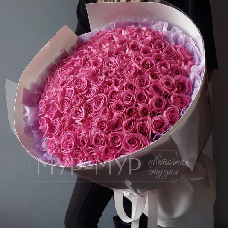 101 розовая роза Аква