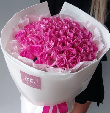 51 одна розовая роза «Совершенство»