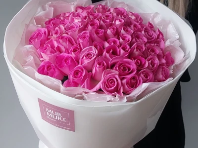 51 одна розовая роза «Совершенство»