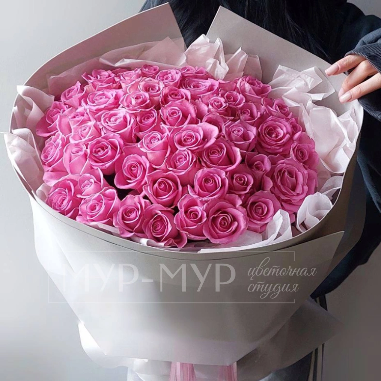 51 розовая роза 