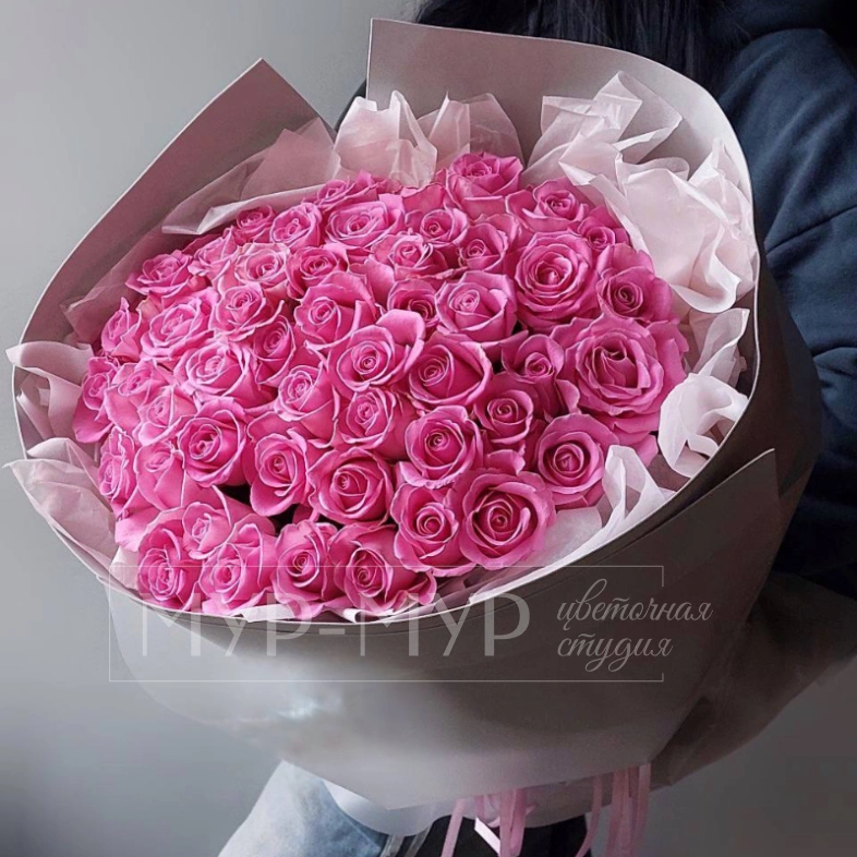 51 розовая роза 