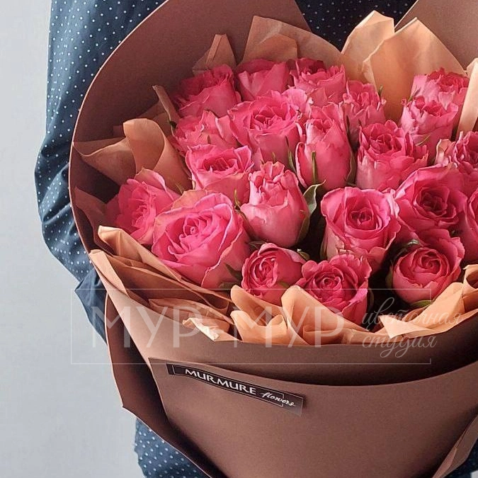 21 Кенийская роза 40 см &laquo;Розовый букет любви&raquo;