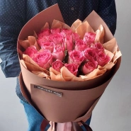 21 Кенийская роза 40 см &laquo;Розовый букет любви&raquo; 2