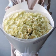 Букет из 51 Голландской белой розы 40 см &laquo;Облако белых роз&raquo; 2