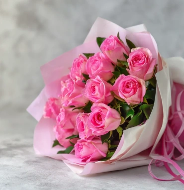 15 розовых кенийских роз