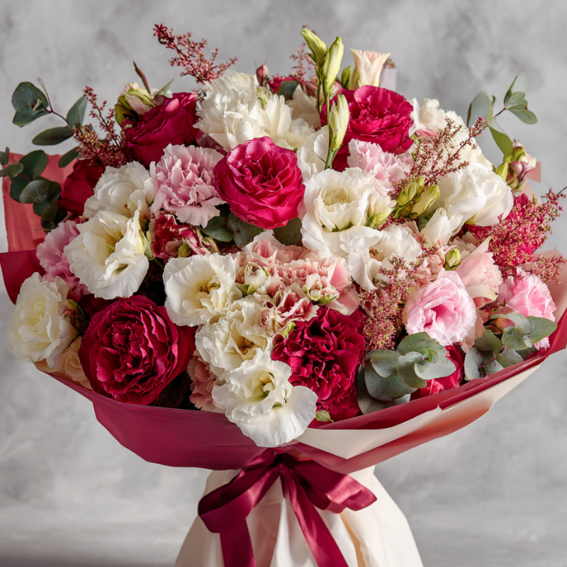 Букет с эустомами «Ароматный штрих»